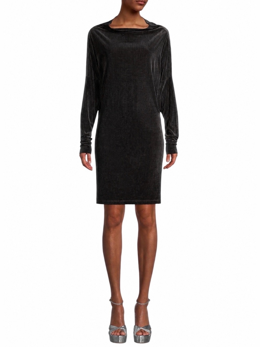 Norma Kamali All In One Multi Wear Convertible Velour Dress Woman’s Size M Black